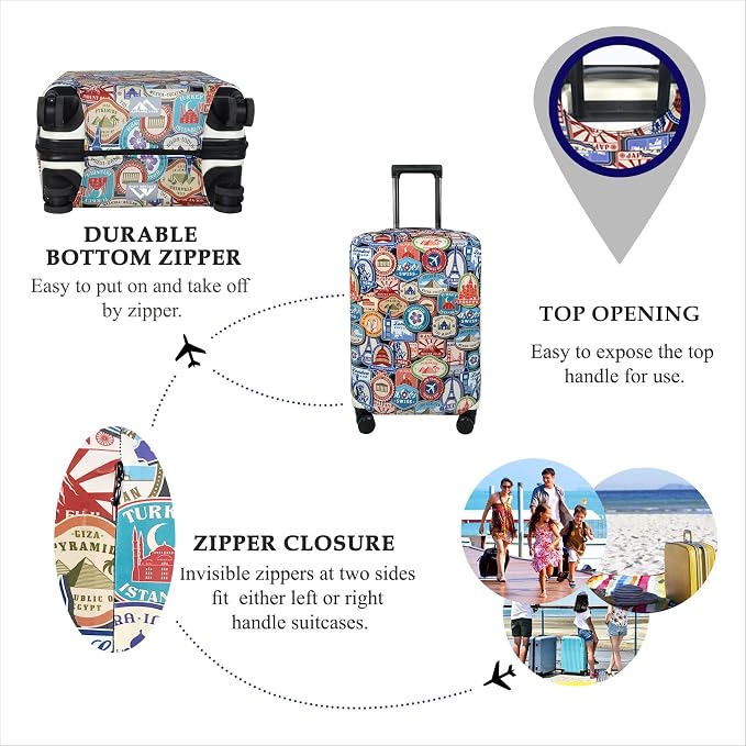 Explore Land Travel Luggage Cover Suitcase Protector Fits 27-30 Inch Case - Image 3