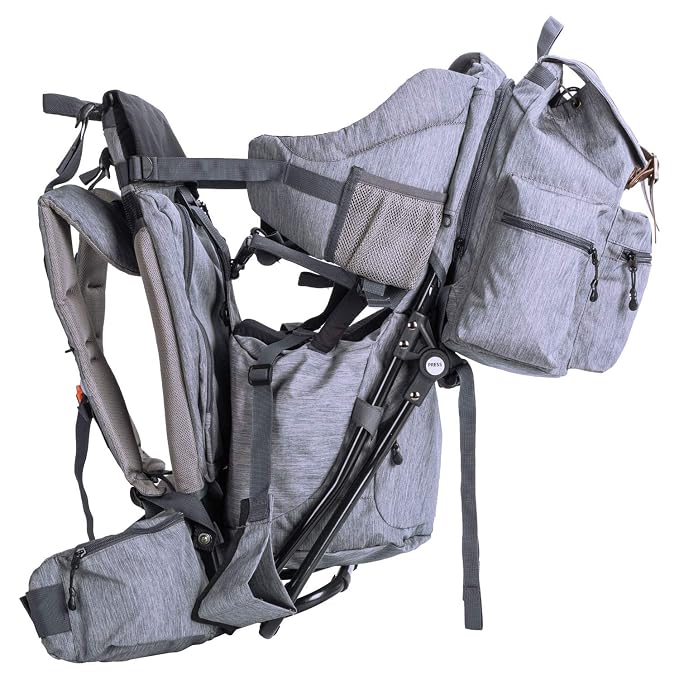 ClevrPlus Urban Explorer Child Carrier Hiking Baby Backpack, Heather Gray - Image 9