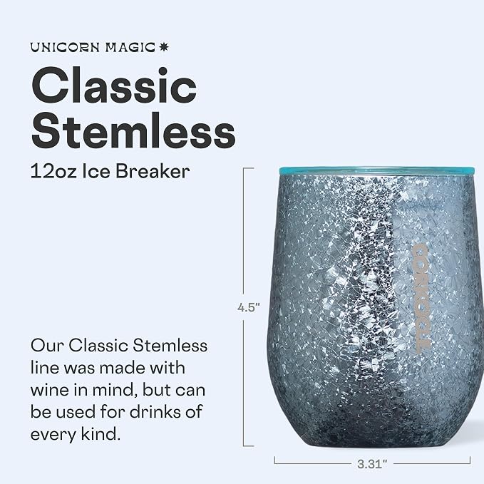 Corkcicle Stemless Wine Tumbler - Keeps Drinks Cold for 6 Hours - Triple-Insulated Stainless Steel - Non-Slip Base - Summer Drinkware Gift - Keeps Drinks Cold - 12 oz - Ice Breaker - Image 2