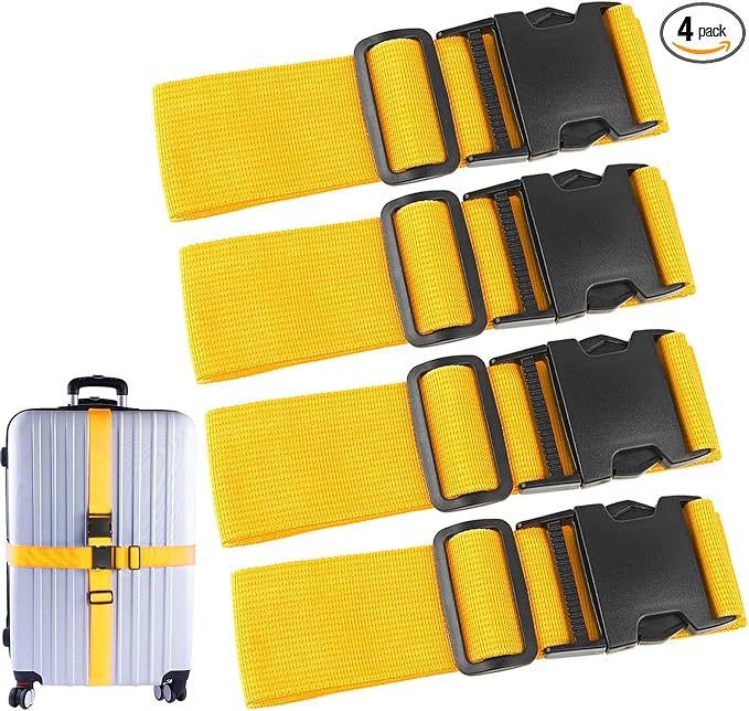 4Pcs Luggage Straps for Suitcase Travel Accessories TSA Approved, 80In Long by Ajmyonsp