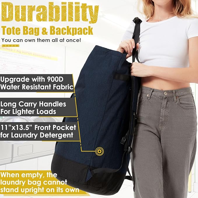 Laundry Bag Backpack Extra Large, Heavy Duty Laundry Bag - Image 2