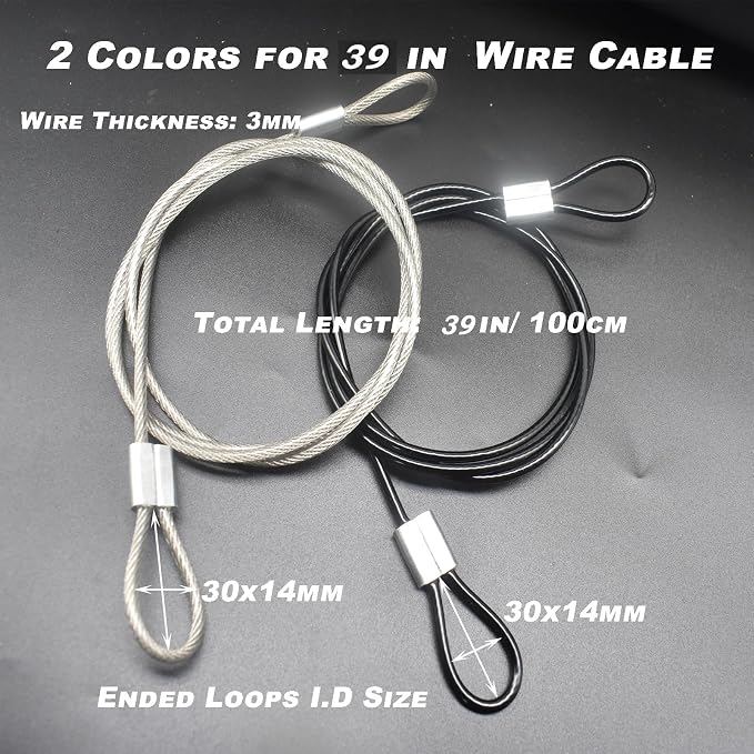 6 pcs 39 inch 3mm Thickness Stainless Steel Wire Cable - Image 3