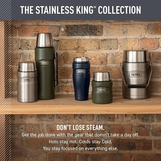 THERMOS Stainless King Vacuum-Insulated Travel Tumbler, 16 Ounce, Midnight Blue - Image 6