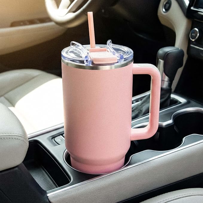 Hogg Big Swig 40 oz Tumbler with Handle and Straw - Dune Kiss, 40oz Insulated Stainless Steel, Water Tumbler with Straw, Water Cup with Handle, Versatile Leak Proof Lid - Image 8