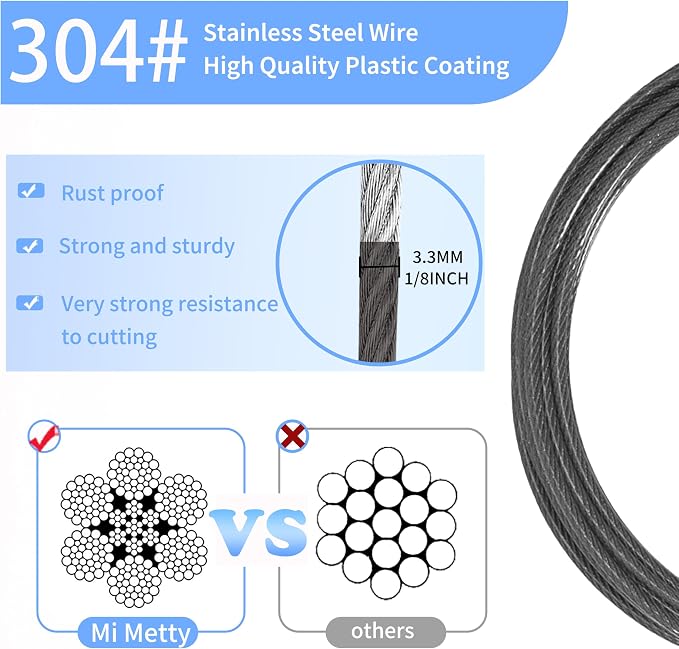 3.3mm Outdoor Travel Stainless Steel Security Cable-4ft Luggage Lock Safety - Image 2