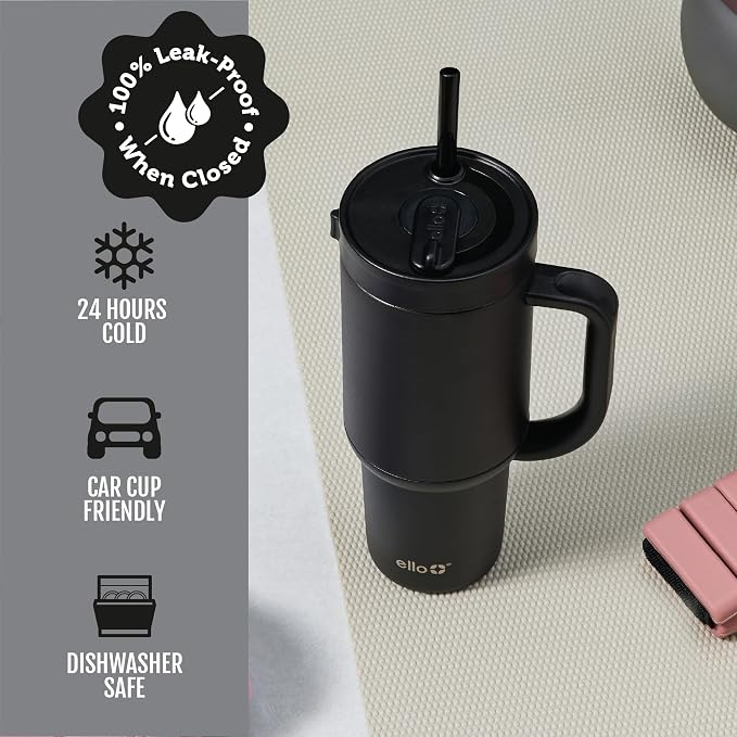 Ello Oasis 40oz Stainless Steel Tumbler - Black - Image 5