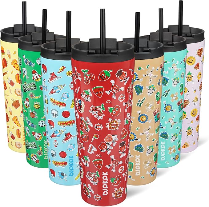 BJPKPK 26oz Tumbler With lid And Straw Stainless Steel Travel Coffee Mug Insulated Tumblers Cups,Passionate Red by BJPKPK