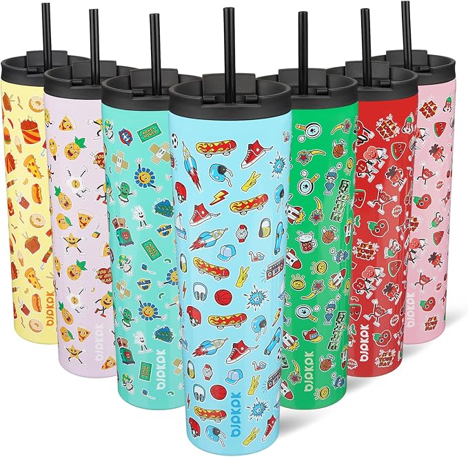BJPKPK 34oz Insulated Tumbler With lid And Straw Stainless Steel Tumblers Travel Coffee Mug Reusable Thermal Cup,Playground by BJPKPK