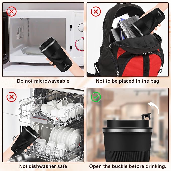 MOMSIV 17oz Travel Mug, Insulated Coffee Cup with Leakproof Lid, Vacuum Stainless Steel Double Walled Reusable Tumbler for Hot and Cold Water Coffee and Tea In Travel and Car - Image 6