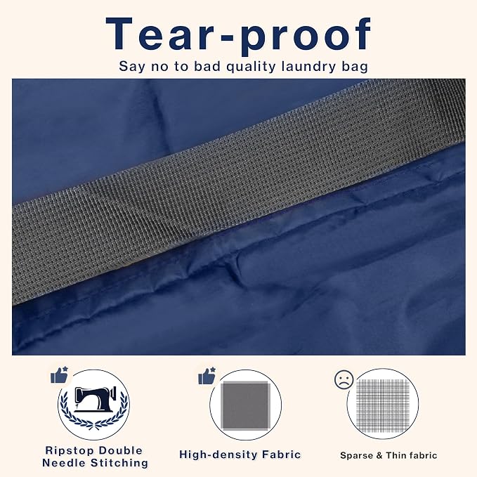 2-Pack Backpack Laundry Bags, Heavy Duty Laundry Bag Backpacks - Image 3