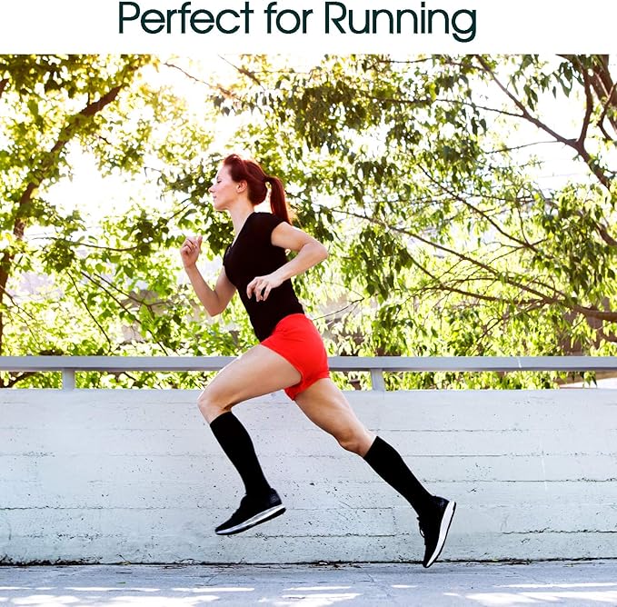 Cotton Compression Socks for Women & Men. 15-20 mmHg Support Knee-High Indigo - Image 5