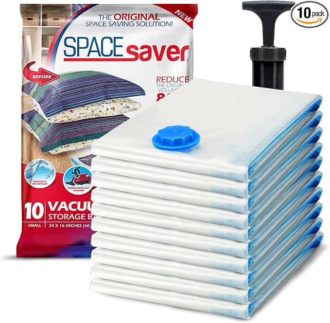 10 Pack Small Vacuum Storage Bags by Spacesaver