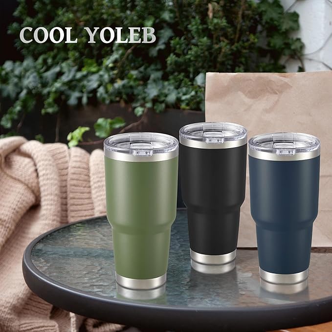 30 oz Tumbler with Lid Stainless Steel Tumblers Vacuum Insulated Cup Reusable Powder Coated Travel Mug Double Wall Leak Proof Portable Cups Keep Cold Drinks for 12 Hours, Black, 1 Pack - Image 6