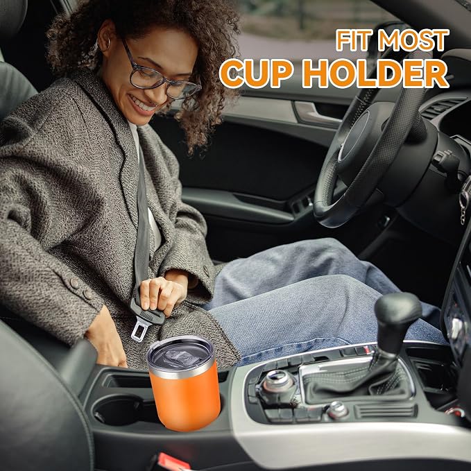30 oz Tumbler with Lid Stainless Steel Tumblers Bulk Vacuum Insulated Cup Reusable Powder Coated Travel Mug Double Wall Leak Proof Cups Keep Cold Drinks for 12 Hours Orange, Set of 4 - Image 2