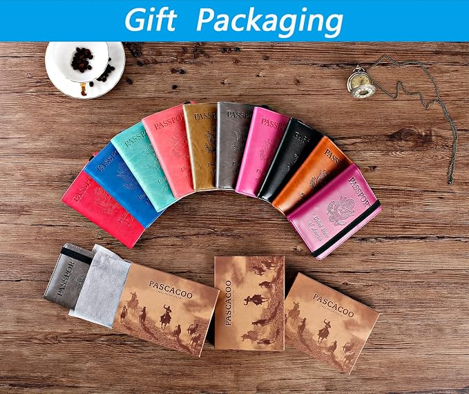 Passport Holder Cover Wallet Travel Essentials RFID Blocking Leather Card Case - Image 6