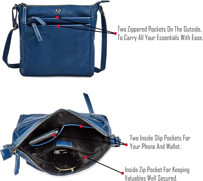 Small Soft Genuine Leather Crossbody Purse Women’s Sling Crossover Shoulder - Image 3