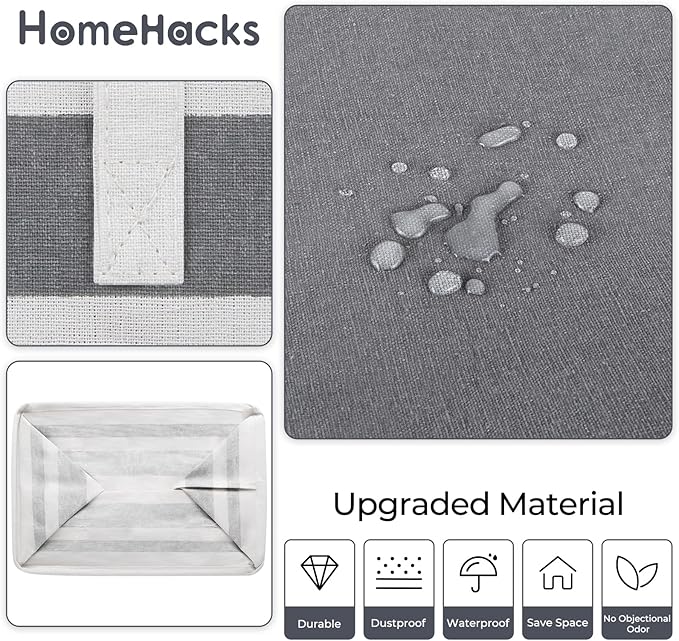 HomeHacks 2-Pack Large Laundry Basket, Waterproof, Freestanding Laundry Hamper - Image 5