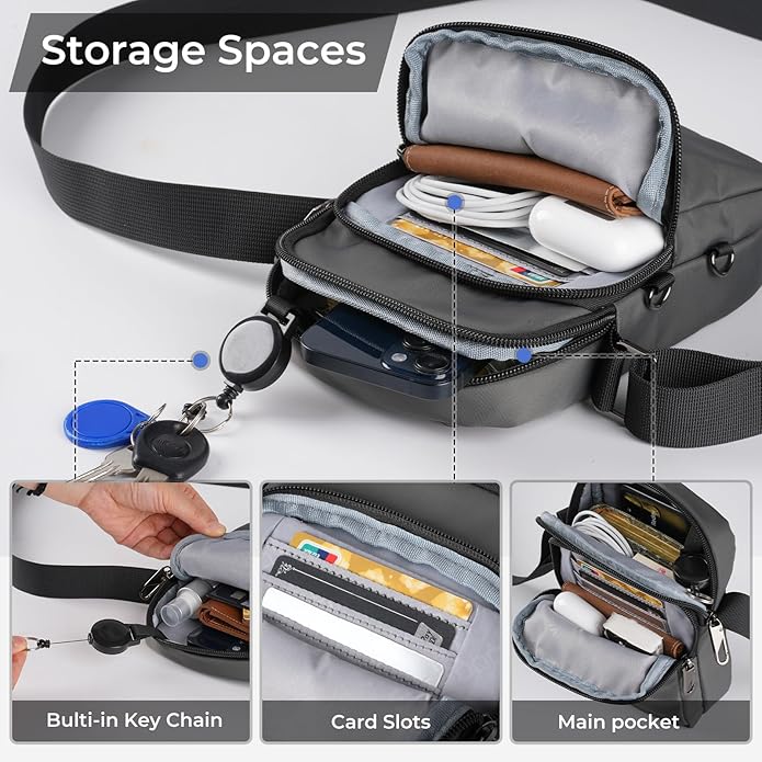 BROADREAM Small Crossbody Bag Men Women, Anti-Theft Crossbody Sling bags - Image 4