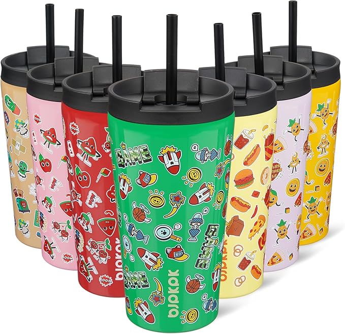 BJPKPK 18oz Stainless Steel Insulated Tumbler With lid And Straw Travel Coffee Thermal Tumblers Cup For Women And Men,Game by BJPKPK