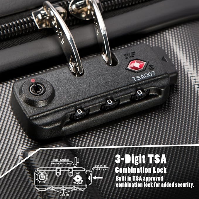Coolife Luggage Suitcase Carry-on Hardside Travel Luggage TSA Lock Spinner - Image 4