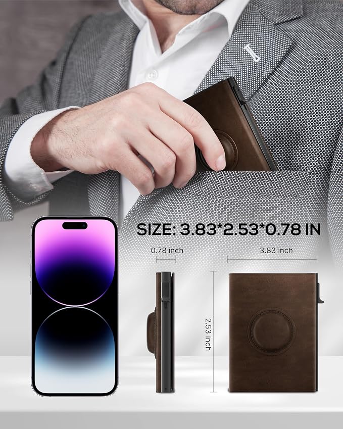 Mens Wallet with AirTag Holder: Smart Wallet Compatible with Apple AirTag - Image 7