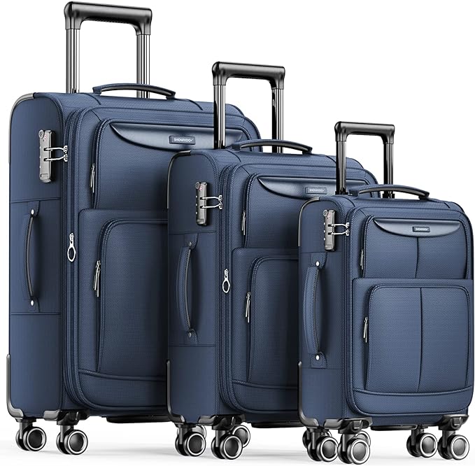 SHOWKOO Luggage Sets 3 Piece Softside Expandable Lightweight Durable Suitcase by SHOWKOO
