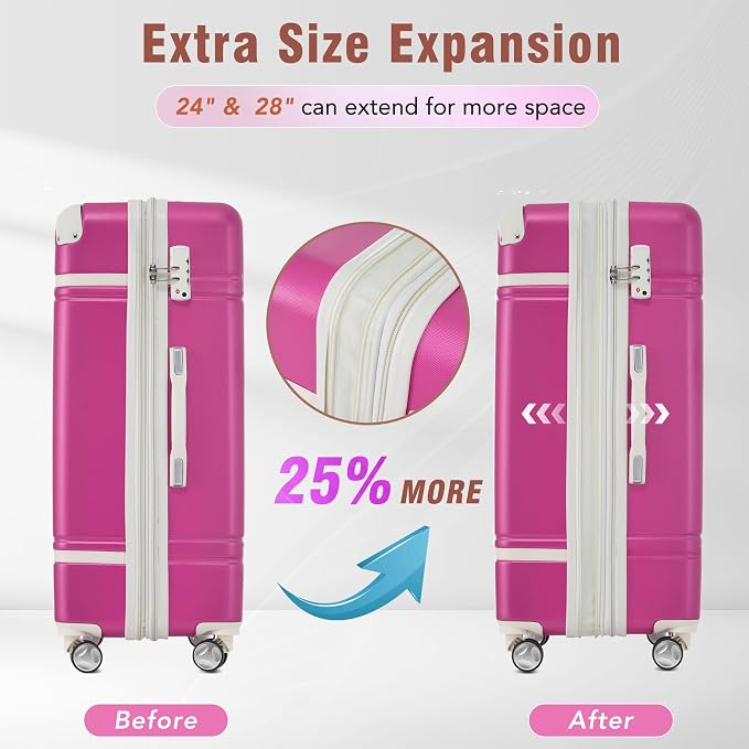 Merax Suitcase Set 24 inches Expandable Luggage - Image 7