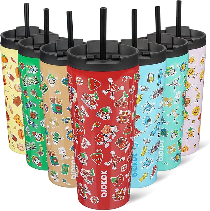 BJPKPK 22oz Tumbler With lid And Straw Stainless Steel Travel Coffee Mug Insulated Tumblers Cups,Passionate Red by BJPKPK