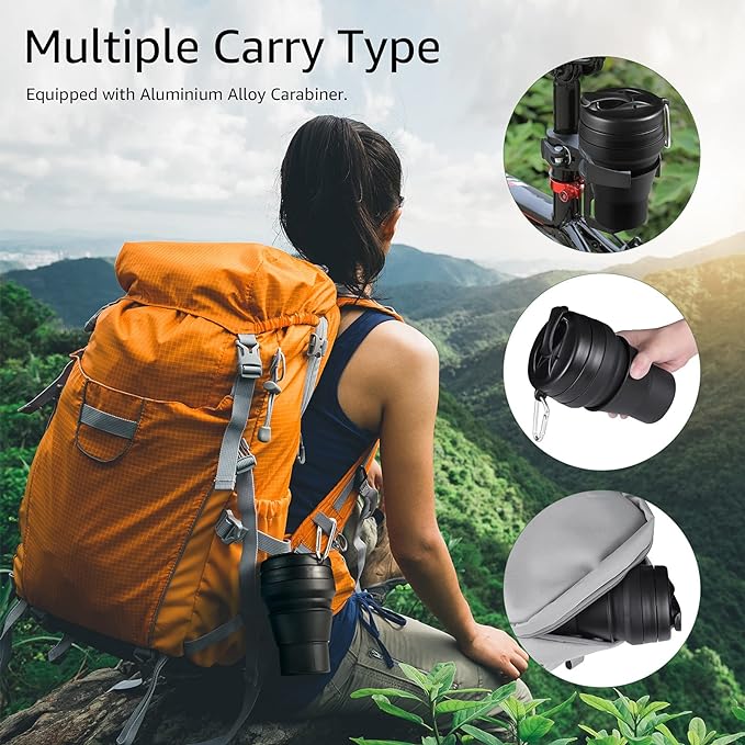 Collapsible Coffee Cup, 2 Pack 20 OZ 600ml Silicone Travel Folding Cup - Image 5