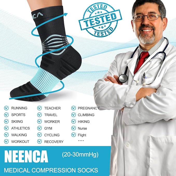 NEENCA Medical Compression Socks, Ankle Compression Stockings - Image 7