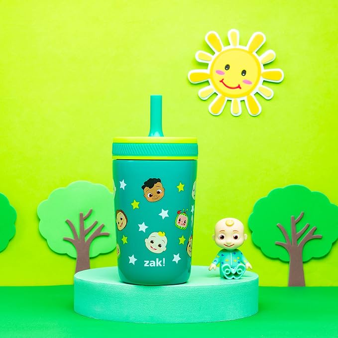 Zak Designs CoComelon Kelso Toddler Cups For Travel or At Home, 12oz Vacuum Insulated Stainless Steel Sippy Cup With Leak-Proof Design is Perfect For Kids (JJ, Cody, Nina) - Image 2