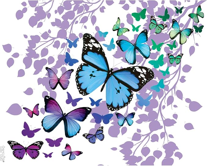 Tervis Blue Endless Butterfly Made in USA Double Walled Insulated Tumbler Travel Cup Keeps Drinks Cold & Hot, 24oz, Classic - Image 2