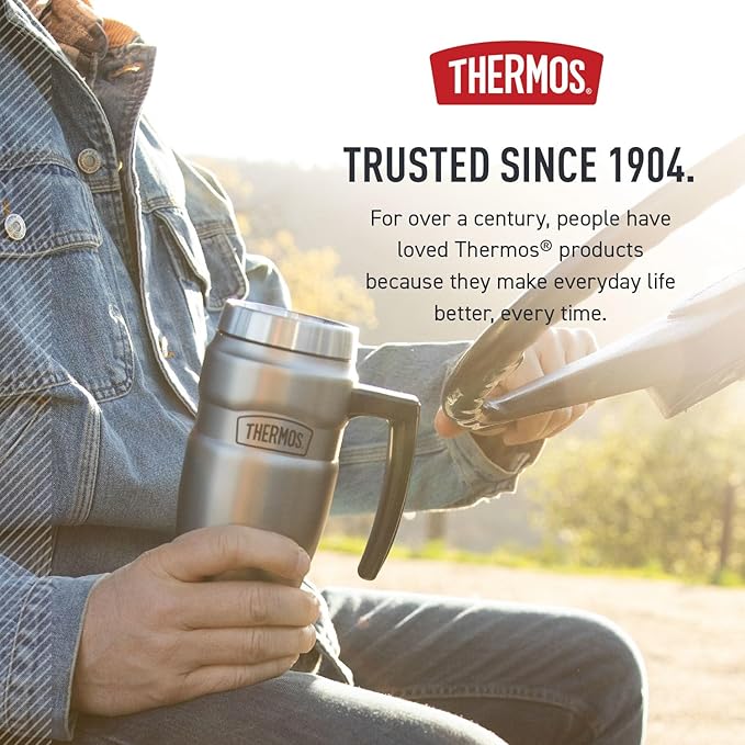 THERMOS Stainless King Vacuum-Insulated Travel Mug, 16 Ounce, Matte Stainless - Image 7