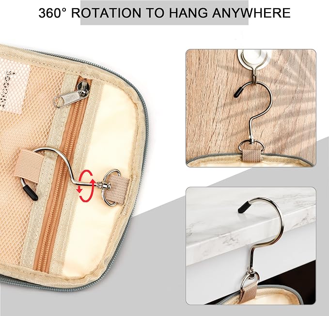 Hanging Travel Toiletry Bag for Women and Men, 6 Organizer Compartments - Image 4