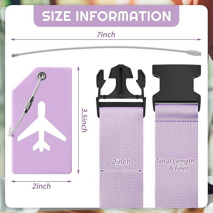 Weewooday 8 Pcs Luggage Straps Suitcase Tags Set - Image 2