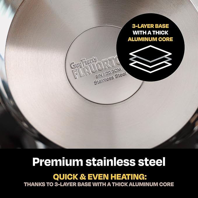 Guy Fieri's Flavortown 8-Quart Stainless Steel Stock Pot - Image 4