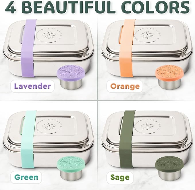 Everusely - Bento Box - Sage, 47oz / 1.4 L - Stainless Steel Lunch Box - 3 - Image 8