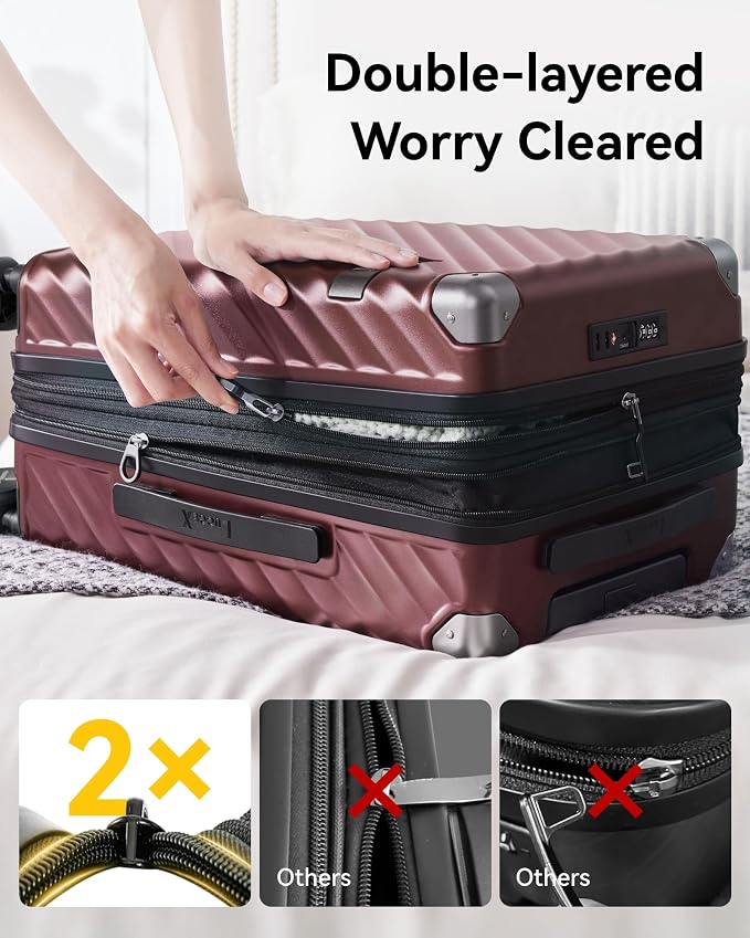 LUGGEX Luggage with Spinner Wheels, Polycarbonate Expandable Hard Shell Suitcase - Image 6