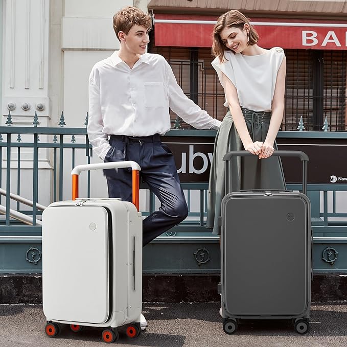 mixi Carry On Luggage Wide Handle Luxury Design Rolling Travel Suitcase PC - Image 2