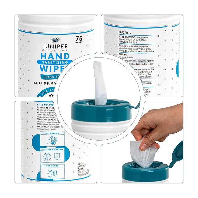6 Pack Canister Hand Sanitizing Wipes, Alcohol Free 450 Count Canister - Image 6
