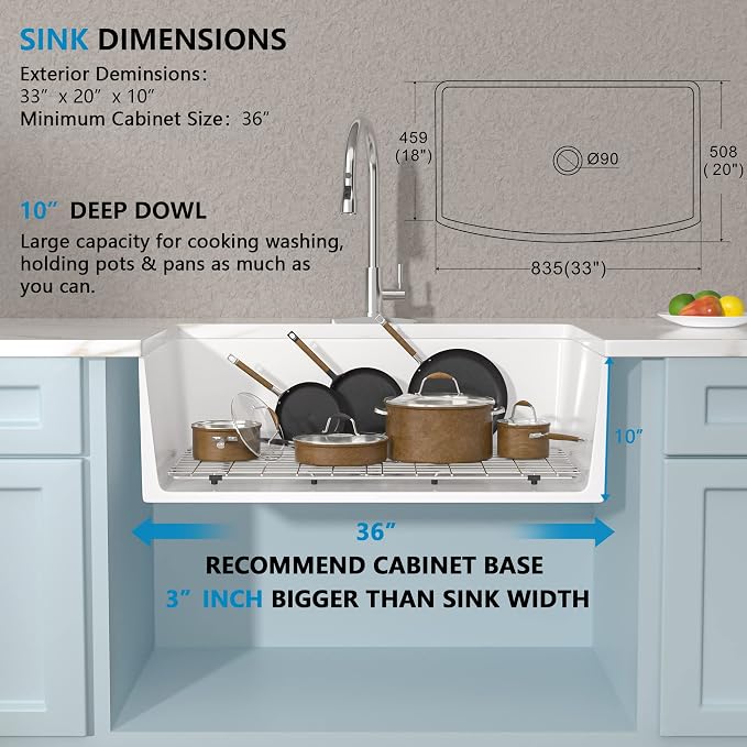 33 White Farm Sink - Image 5