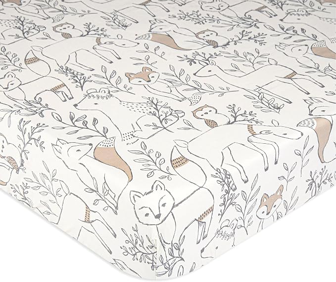 Crane Baby 100% Cotton Sateen Fitted Baby Sheets, Breathable, Fits 28X52 by CraneBaby