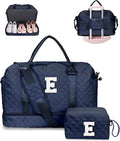 Initial Duffle with Shoe Compartment, Personalized Weekender Bag with Shoulder by Vogewood
