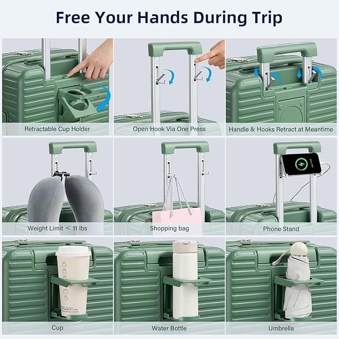Hard Shell Suitcases Expandable Travel Luggage Sets 3 Piece, Carry on and Check - Image 2