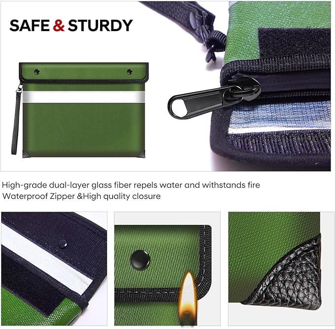 Upgraded Fireproof Document Bag 5200°F Heat Insulated, Fireproof Envelopes - Image 3