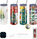 4pack 20oz flat edge sublimation tumblers ，White skinny insulated Sublimation tumbler Straight Cups with Individual Gift Box, Silicone Bottom Polymer Coating for Heat Transfer （4pack 20oz） by Unknown