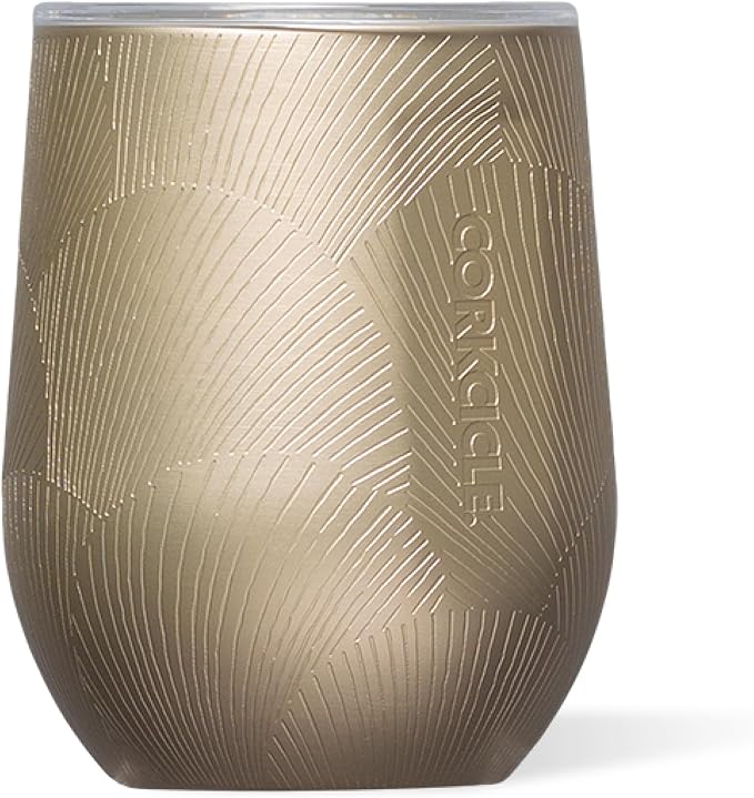 Corkcicle Stemless Wine Tumbler - Keeps Drinks Cold for 6 Hours - Triple-Insulated Stainless Steel - Non-Slip Base - Summer Drinkware Gift - Keeps Drinks Ice Cold - 12 oz - Champagne Dreams by Corkcicle