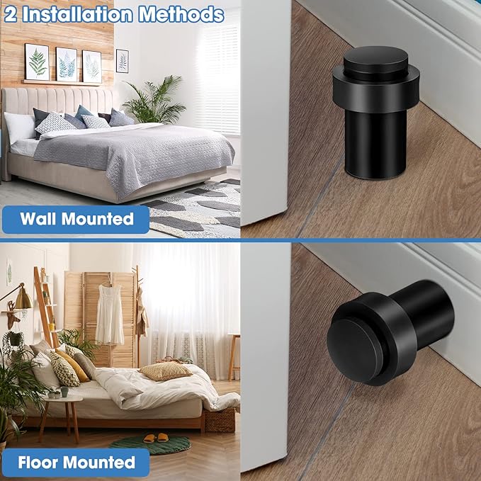 Chumia 20 Pcs Door Stopper Mounted Floor Stops Stainless Steel Cylindrical - Image 6