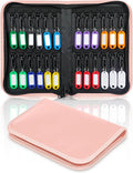 Uniclife Zippered Key Case Organizer Waterproof and Fireproof Pink Key Binder by UnicLife
