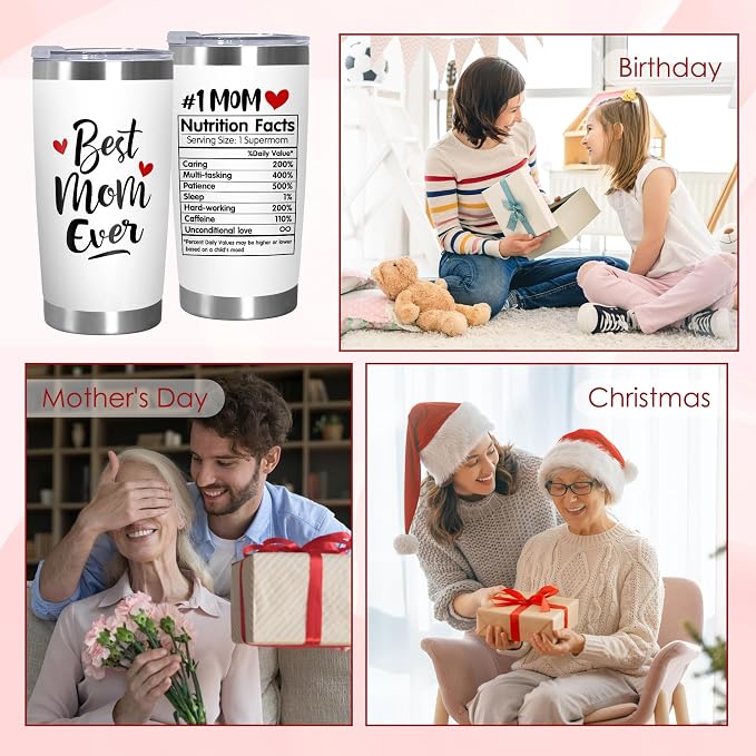 TEEZWONDER Mothers Day Gifts from Daughter Son - 20 oz Stainless Steel Insulated Coffee Tumbler with Lid - Birthday Gifts for Mom, Mothers in Law, Mama, Grandma, Tumblers for Women - Image 6